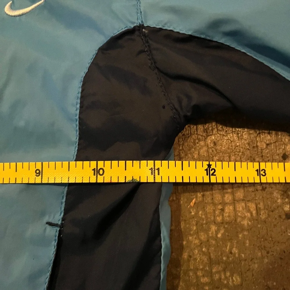 Vtg Nike Windbreaker Kids 12M Blue Just Do It Hooded‎ Full Zip Jacket Mesh Lined